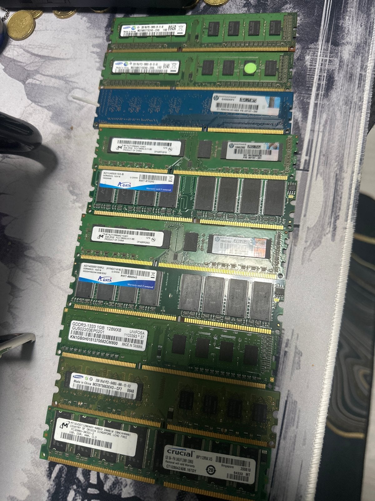 DDR2 en DDR3 RAM Geheugen Sticks (10 stuks), Computers en Software, RAM geheugen, Ophalen, Gebruikt, 8 GB, DDR2