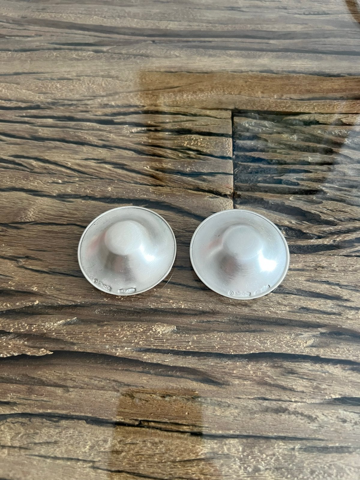 ! Set van 2 zilveren tepelhoedjes, Ophalen, Zilver