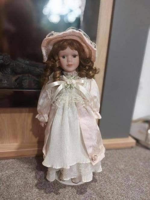 Vintage pop porselein hoofd op standaard jaren 80, H43cm, Ophalen of Verzenden, Gebruikt, Pop