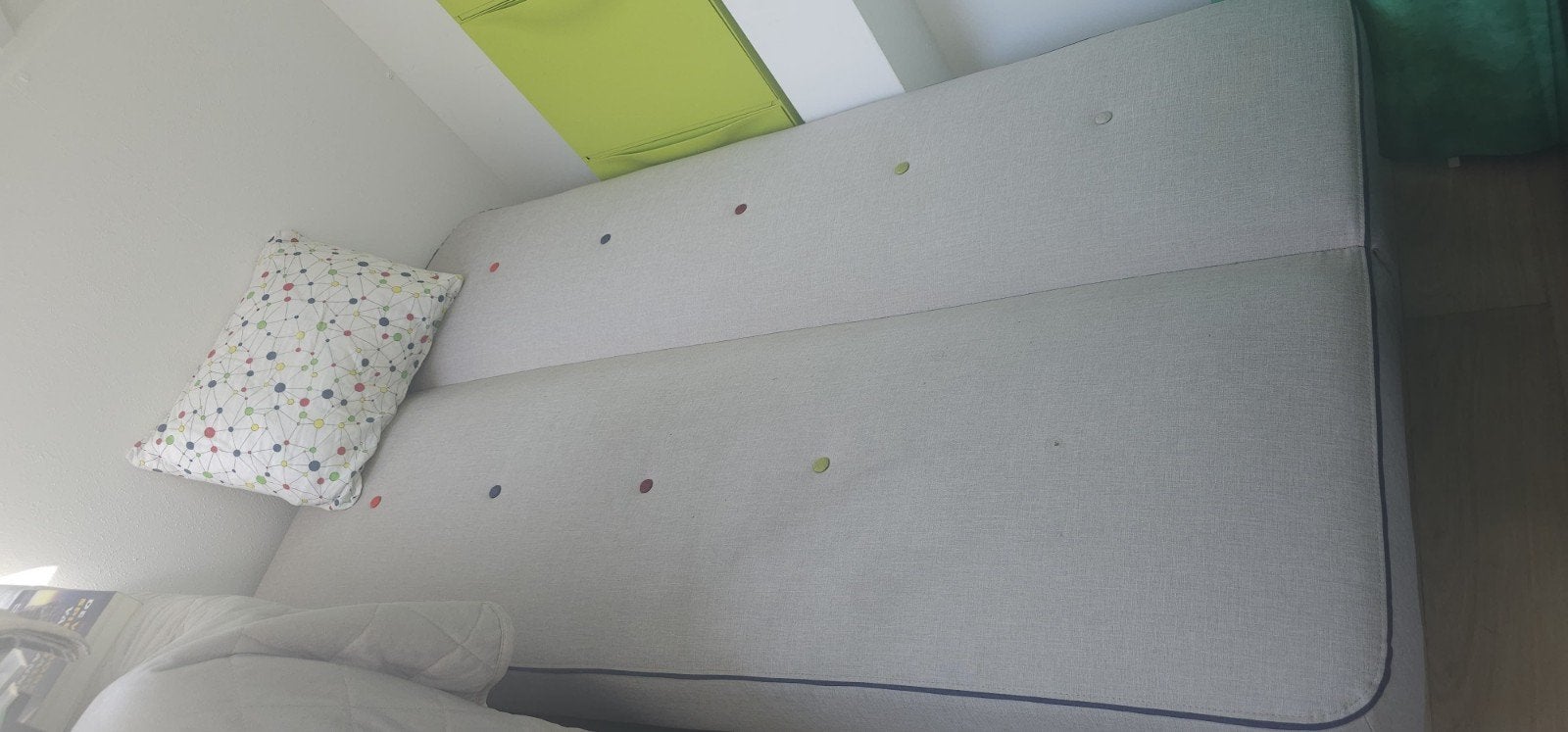 Slaapbank 140x200cm - Comfortabel en Compact, Gebruikt, Tweepersoons, 200 cm, Grijs
