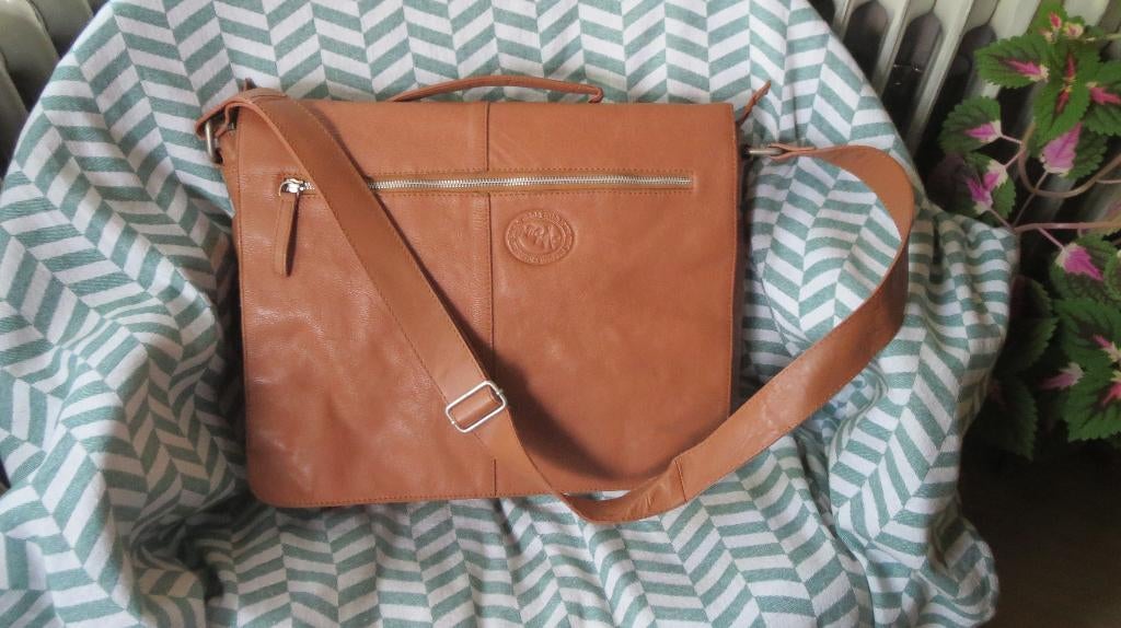 MicMacBags, leren tas, laptoptas, 30x42x10cm, bruin, zgan, Computers en Software, Laptoptassen, Bruin, Verzenden, Zo goed als nieuw