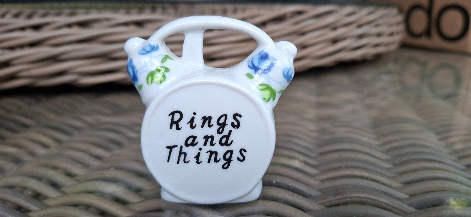 Rings and Things porseleinen ringhouder, Overige materialen, Gebruikt, Wit, Ophalen of Verzenden