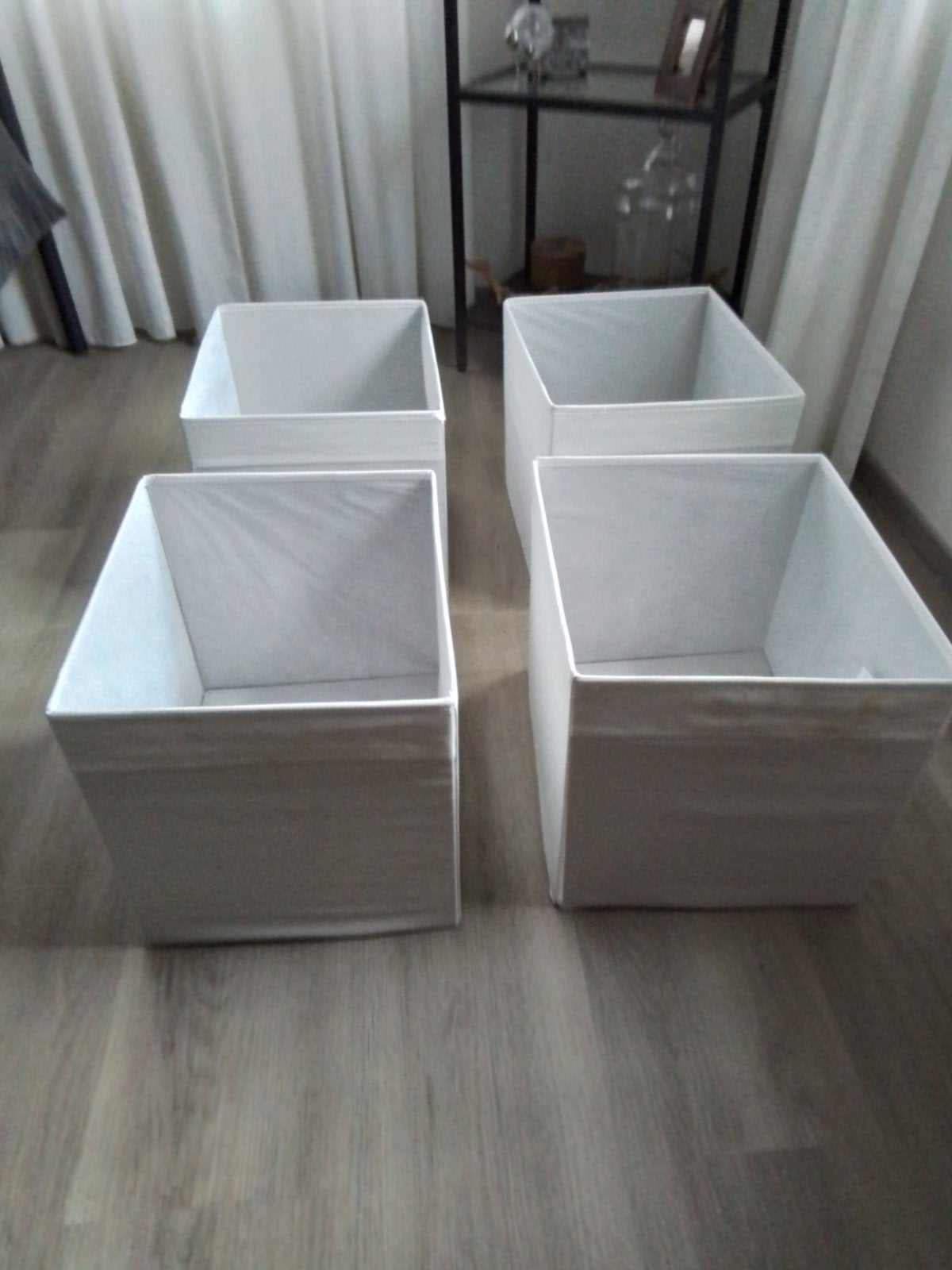 4 opvouwbare canvas opbergboxen - 32/38 cm, Ophalen of Verzenden
