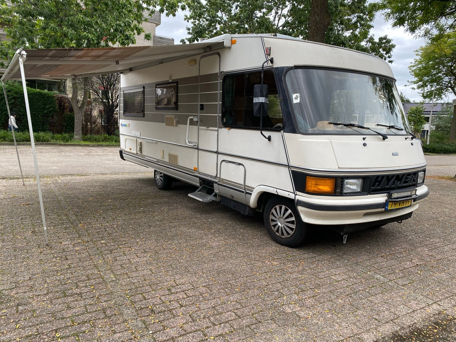 Hymer B654 Integraal Camper 1992, Caravans en Kamperen, Standaard zit, Ringverwarming, Fiat, Luifel