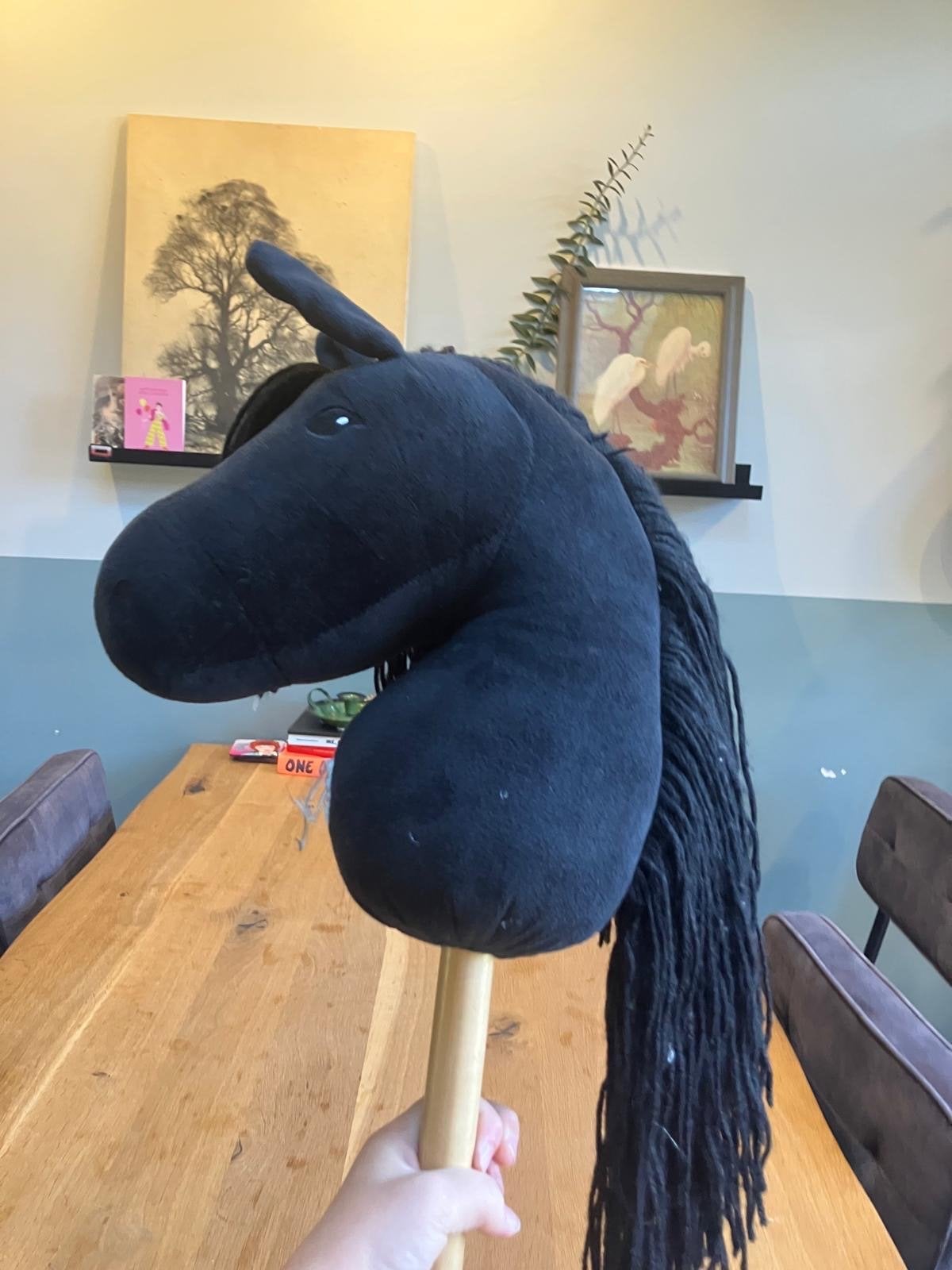 Hobby Horse Zwart met Hoofdstel, Ophalen of Verzenden, Gebruikt, Jongen of Meisje