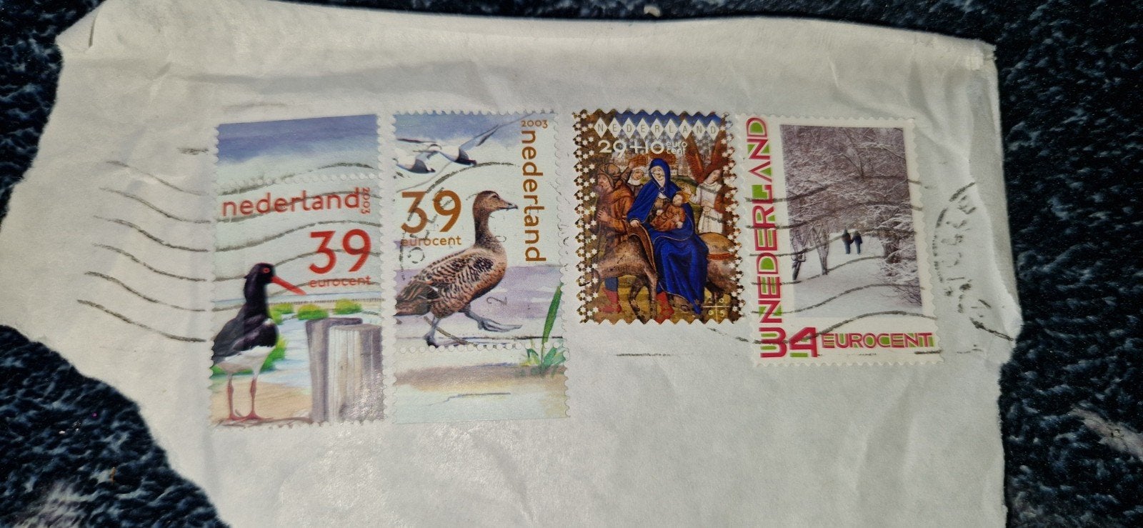 Nederlandse postzegels met dieren en wintertaferelen, Ophalen of Verzenden, Na 1940, Gestempeld