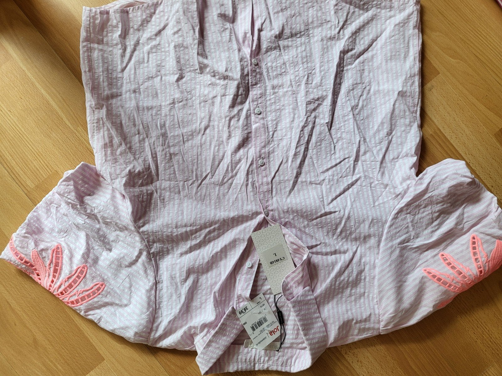 Jola roze gestreepte blouse met borduursel - Maat L, Kleding | Dames, Maat 38/40 (M), Jola, Nieuw, Ophalen of Verzenden