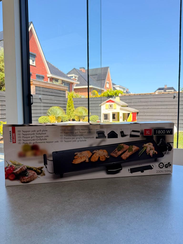 Cuisinier Deluxe XL Teppanyaki Bak/Grillplaat 1800W, Ophalen, Nieuw, Tafelgrill