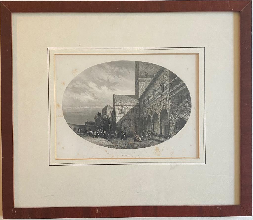 Nijmegen, Valkhof. Staalgravure, Antiek en Kunst, Ingelijst, Verzenden, Architectuur, 35 cm