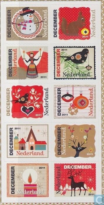 Nederland NVPH nr 2887/96 postfris Decemberzegels 2011, Postzegels en Munten, Ophalen of Verzenden, Na 1940, Postfris