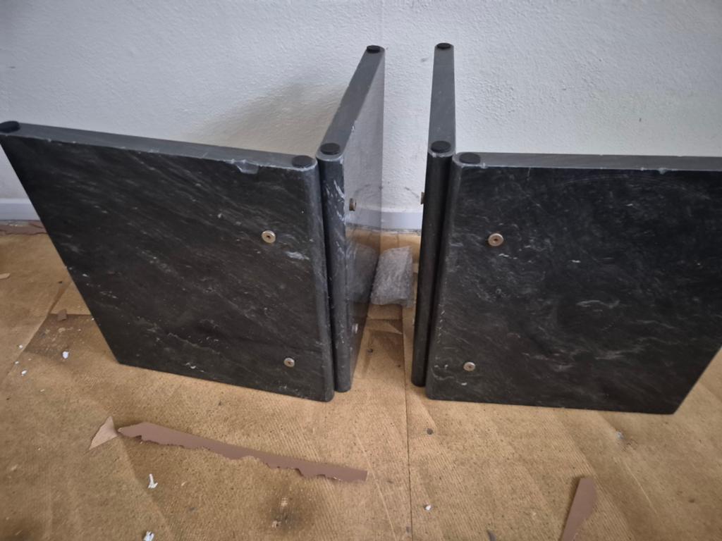 Tafelpoten voor salontafel - Zwart marmer, Huis en Inrichting, Tafelonderdelen, Ophalen, Gebruikt, 50 tot 100 cm, Rond