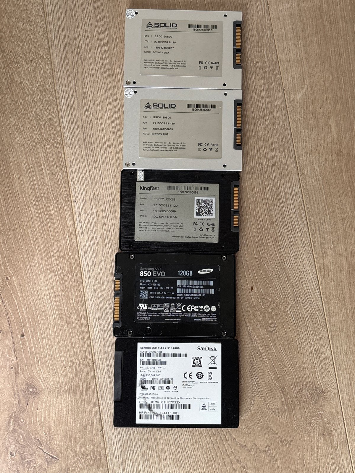 5x SSD 120GB/128GB (2x nieuw), Computers en Software, Harde schijven, Intern, Nieuw, Ophalen of Verzenden, Desktop
