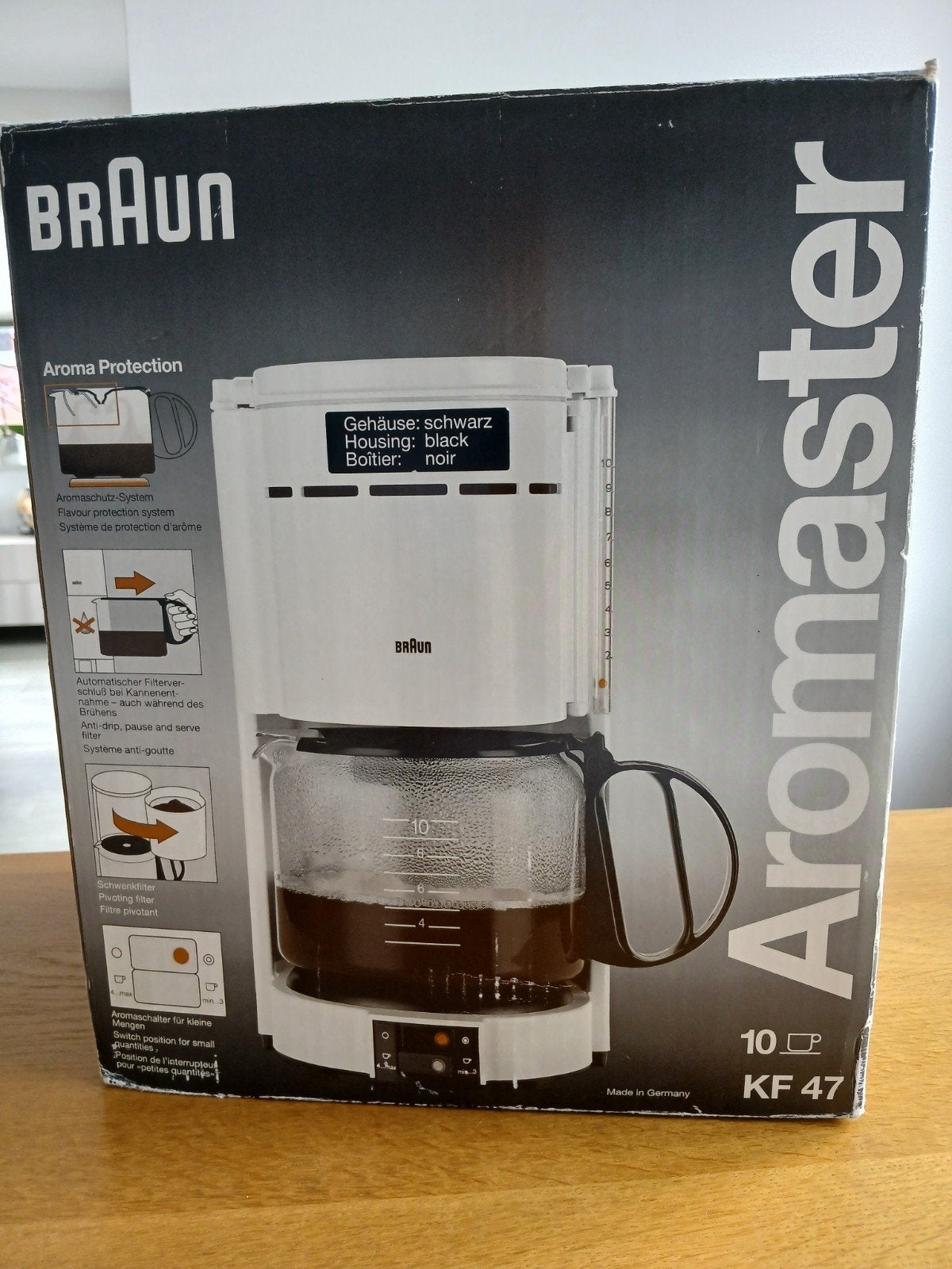 Braun Aromaster Koffiefilterapparaat 10 Kopjes - Zwart, Koffiemachine, Gemalen koffie, Ophalen of Verzenden, Zo goed als nieuw