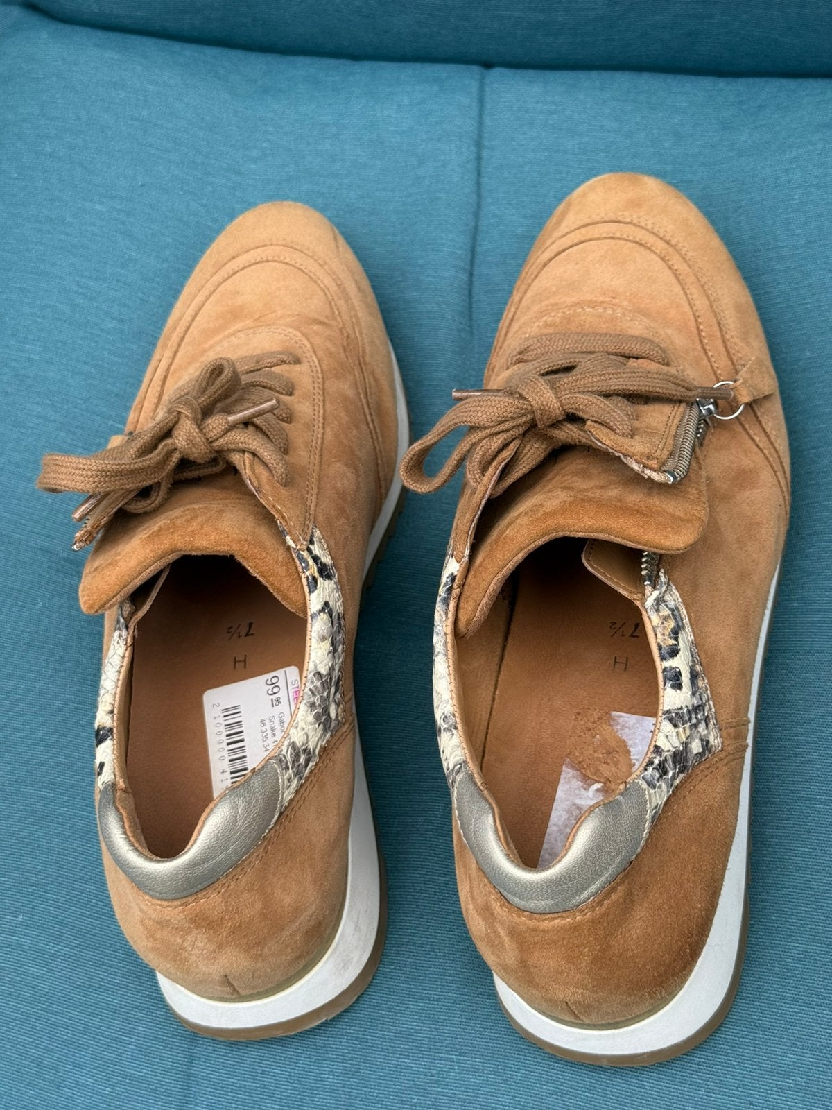 GABOR suede sneakers caramel wijdte H / mt 41, Kleding | Dames, Schoenen, Ophalen, Zo goed als nieuw, Wit, Sneakers of Gympen