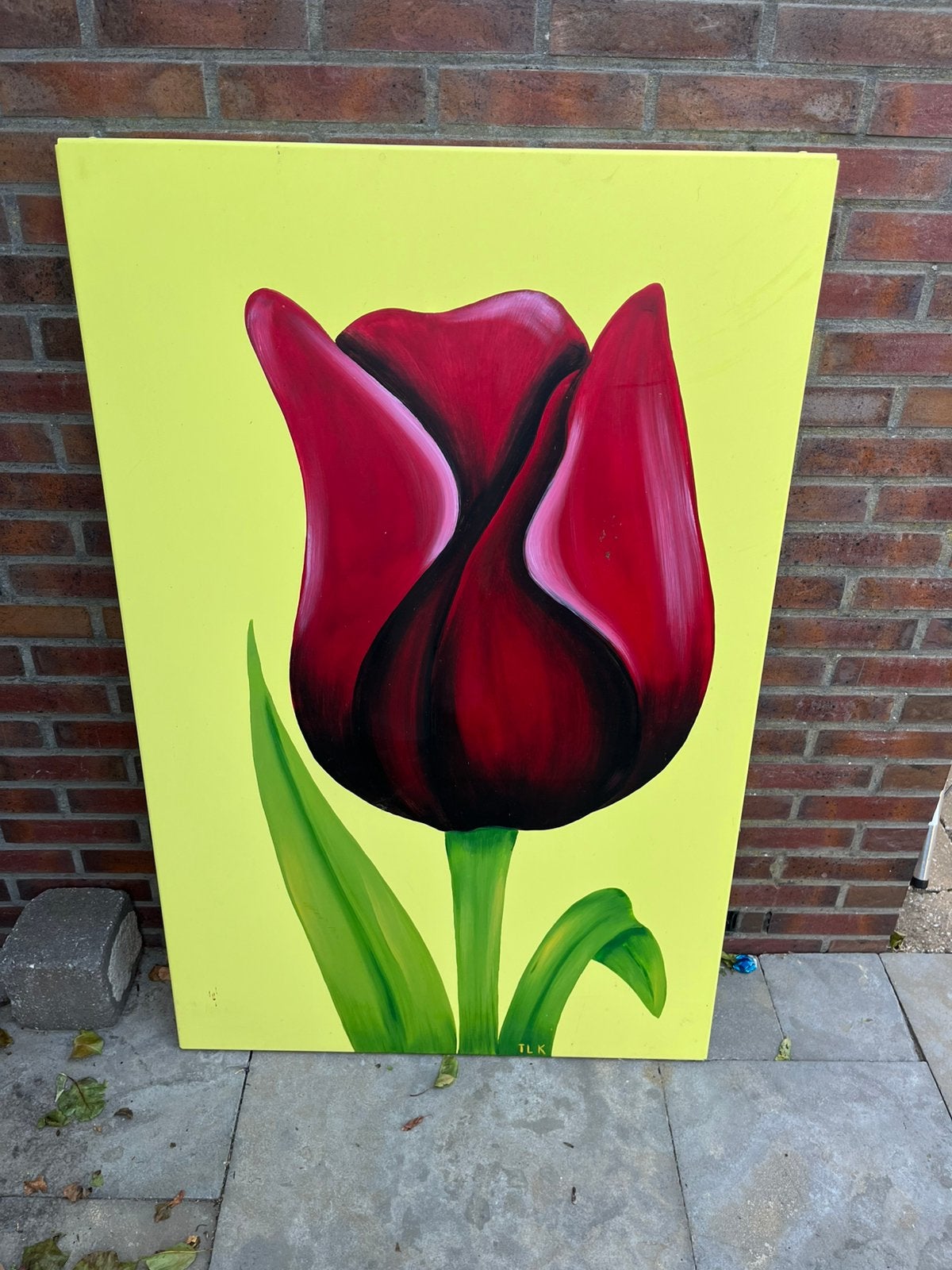 Schilderij tulp, Ophalen