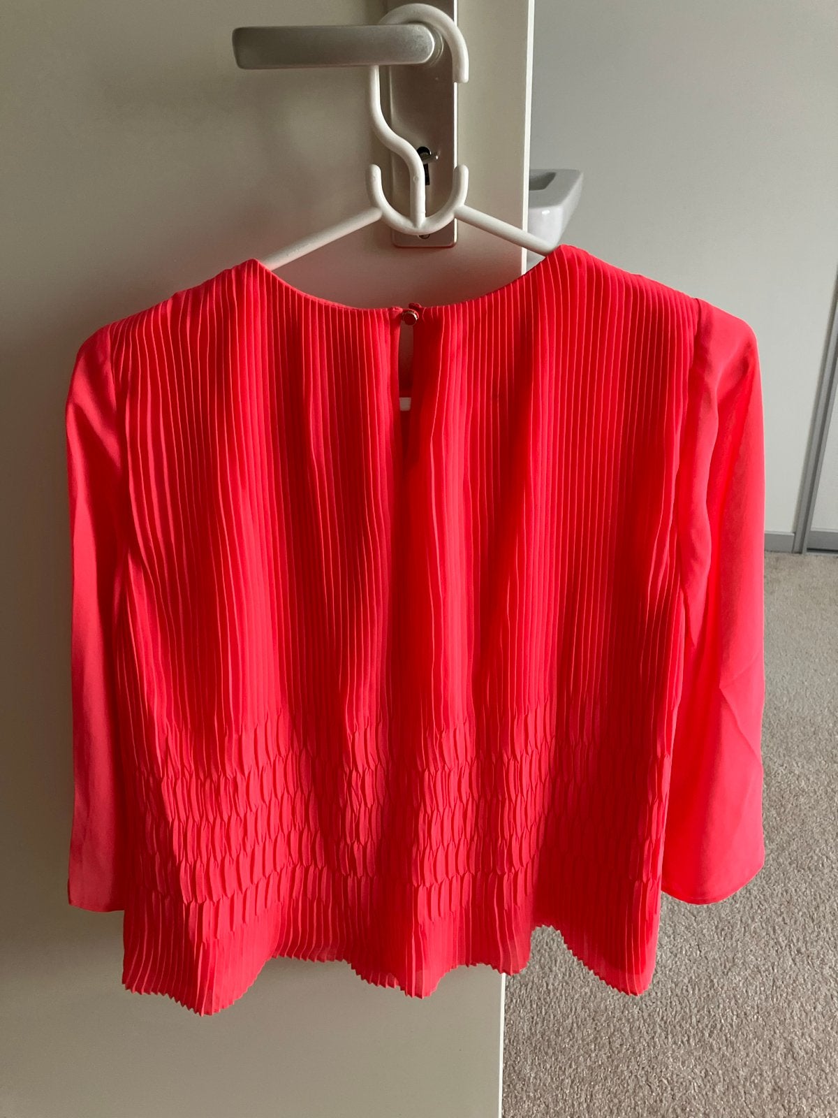 Ted Baker geplooide top - Felroze, Ophalen of Verzenden, Zo goed als nieuw, Lange mouw, Roze