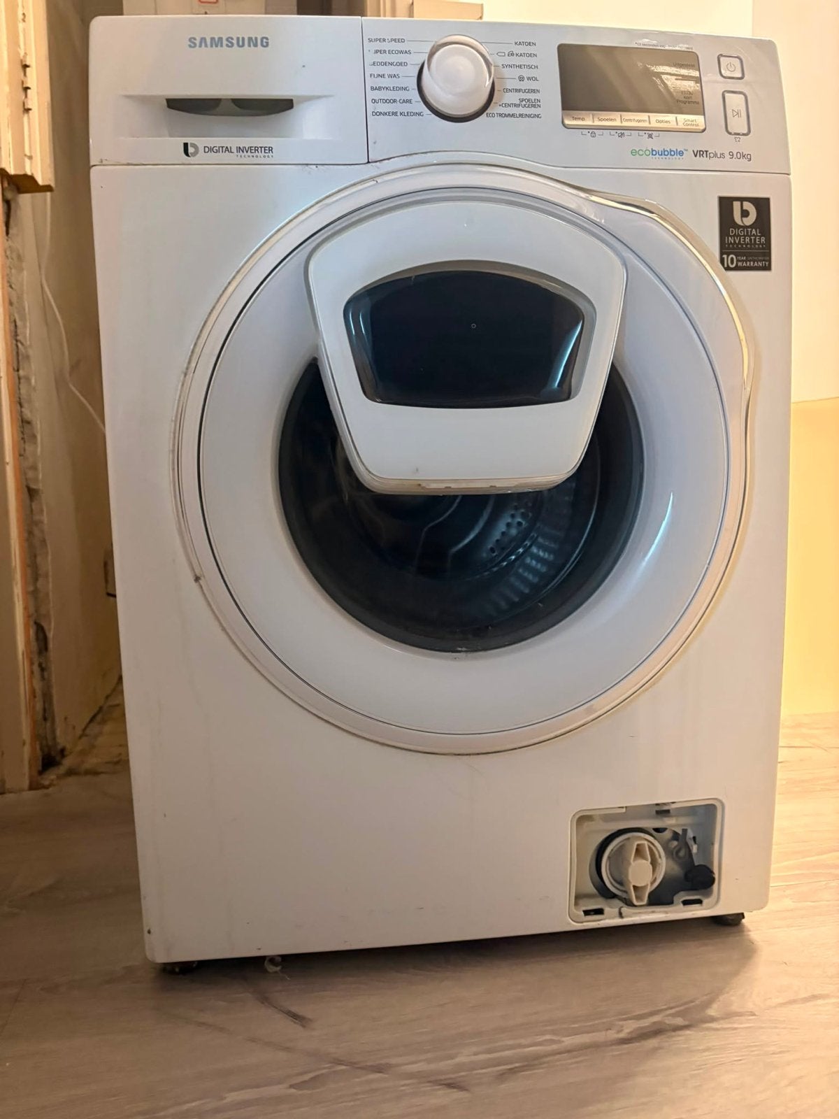 Samsung Wasmachine ecobubble VRTplus 9.0kg, Ophalen, 1200 tot 1600 toeren, Gebruikt, 8 tot 10 kg