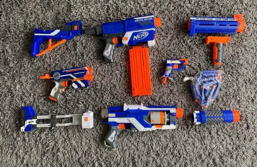 Grote Nerf Blaster Collectie met Accessoires en Darts, Ophalen of Verzenden, Zo goed als nieuw