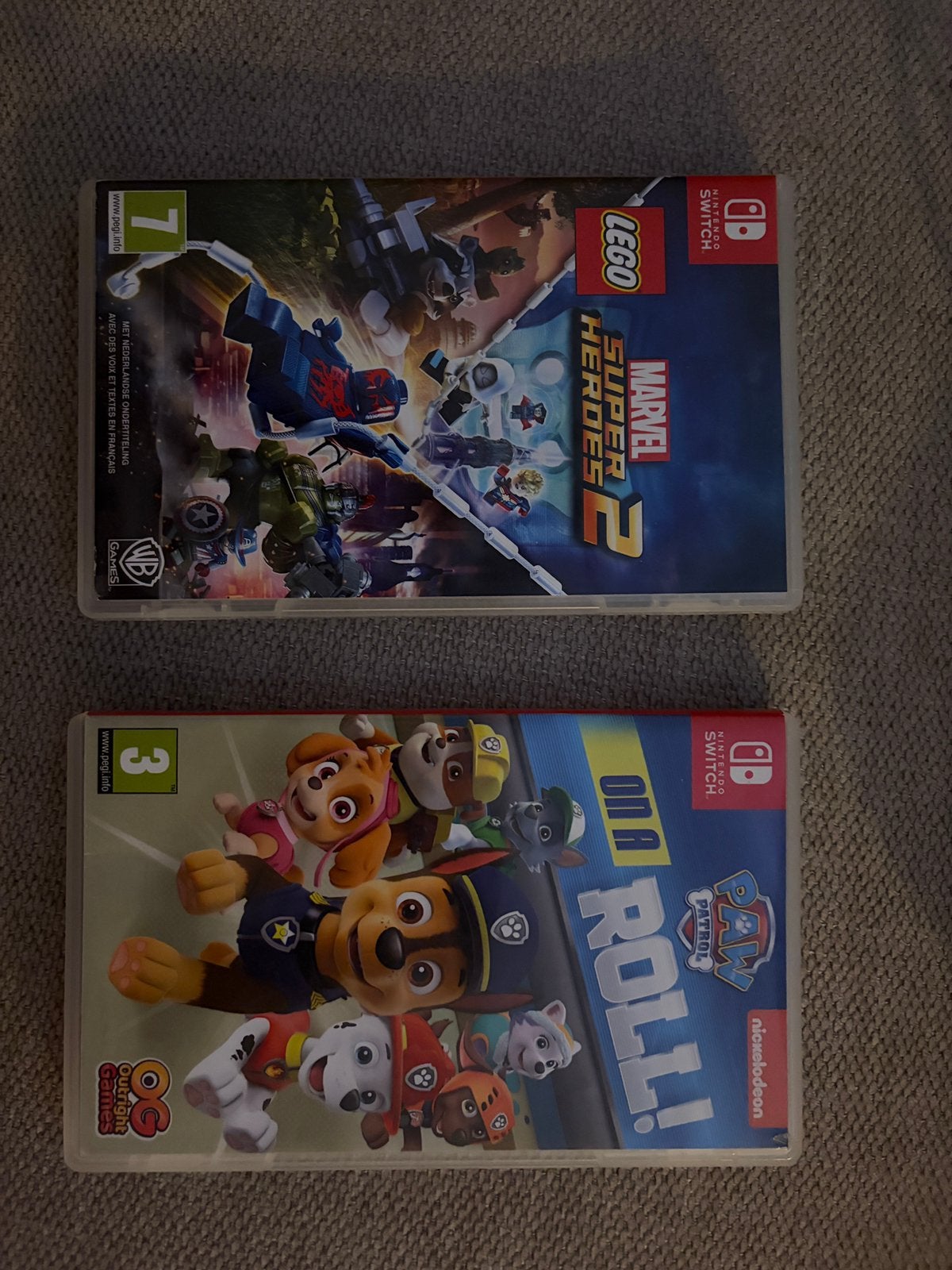 2 Nintendo switch spellen - Marvel super heroes & Paw Patrol, Avontuur en Actie, Ophalen of Verzenden, Zo goed als nieuw, 3 spelers of meer