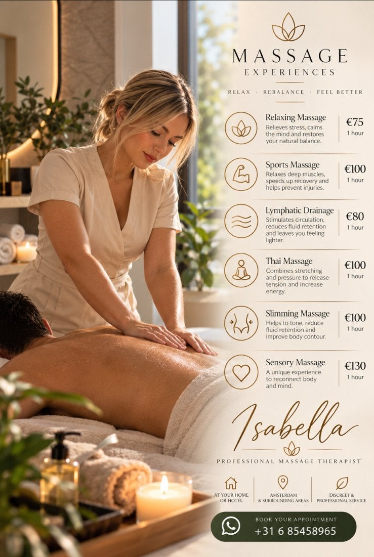 🏡🏨 Home & Hotel Massage | Amsterdam +31685458965, Diensten en Vakmensen