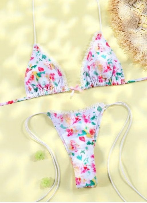 Sexy driehoekige bikini - String bikini met touwtjes