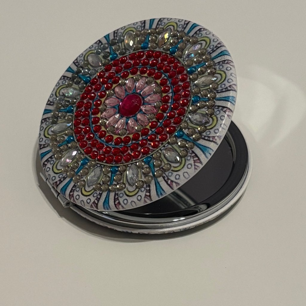 Handgemaakt compact spiegeltje met diamond painting, Minder dan 50 cm, Oorspronkelijke maker, Overige typen, Nieuw