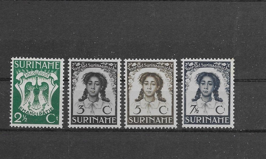 Suriname 1938, NVPH 183 t/m 186, Postfris., Verzenden, Postfris