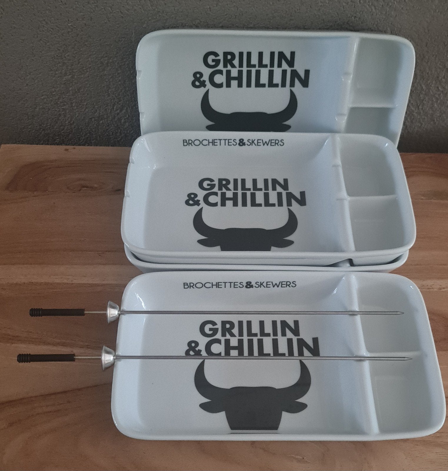 4 Gusta Grillin & Chillin bbq / gourmet borden, Overige merken, Keramiek, Ophalen of Verzenden, Zo goed als nieuw