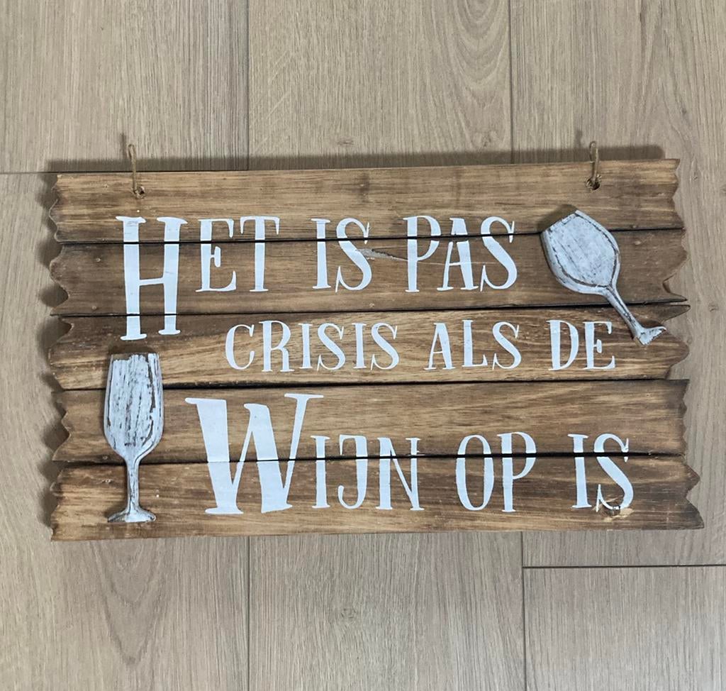 Houten bordje, Ophalen, Zo goed als nieuw