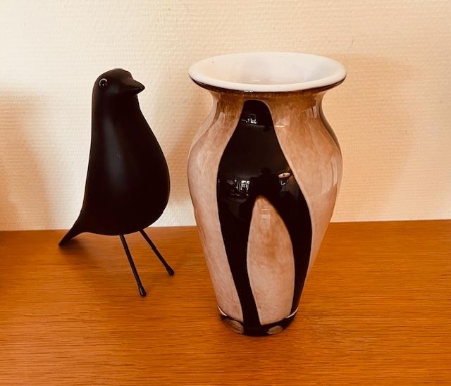 sierlijke glazen mond geblazen vaas, Huis en Inrichting, Woonaccessoires | Vazen, Ophalen of Verzenden, Overige kleuren, Glas