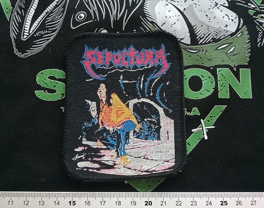 Sepultura vrij  zeldzame 1990 Schizophrenia patch 14 metal, Verzamelen, Verzenden, Nieuw, Kleding