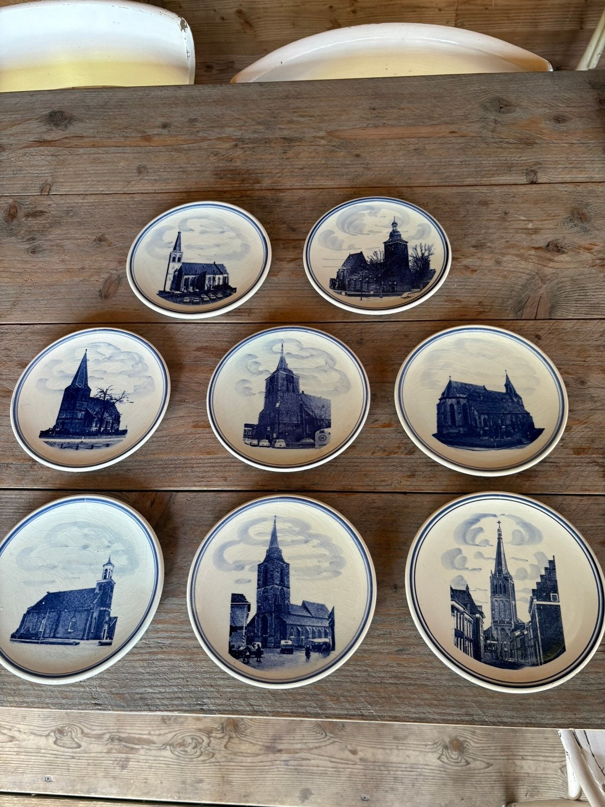 Delfts blauwe bordjes, kerken uit de Achterhoek, Ophalen of Verzenden