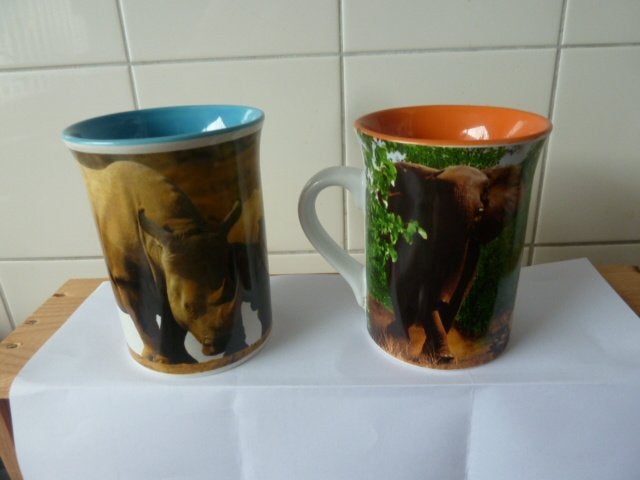 4 WWF Mokken (Wereldnatuurfonds), Huis en Inrichting, Ophalen of Verzenden, Zo goed als nieuw, Overige stijlen, Kop(pen) en/of Schotel(s)