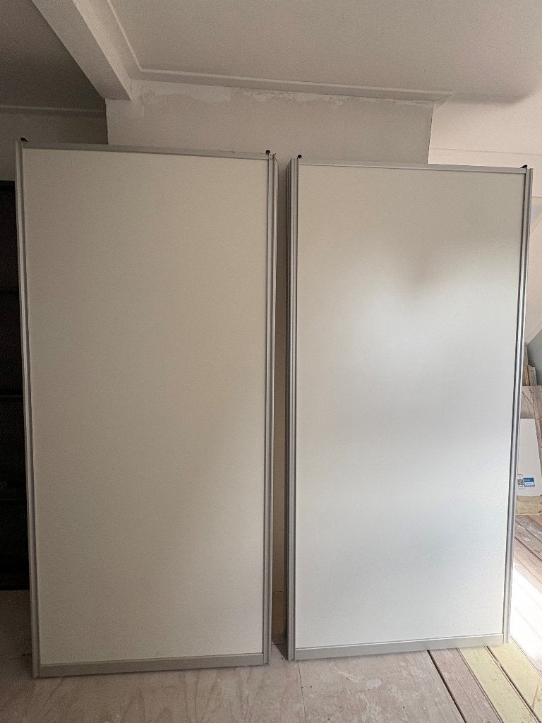 10 schuifpanelen 210 cm incl. rails – kastdeuren/schuifwand, Ophalen, Overige materialen, Gebruikt, 200 cm of meer