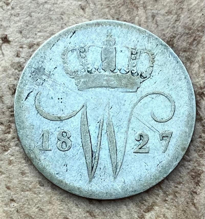 10 cent 1827 Brussel Willem I, Ophalen, Zilver, 10 cent, Koning Willem I