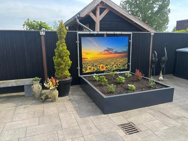 antraciete plantenbakken mooi en strak afgewerkt, Tuin en Terras, Bloembakken en Plantenbakken, Nieuw, Metaal, Balkon, Tuin, Ophalen of Verzenden