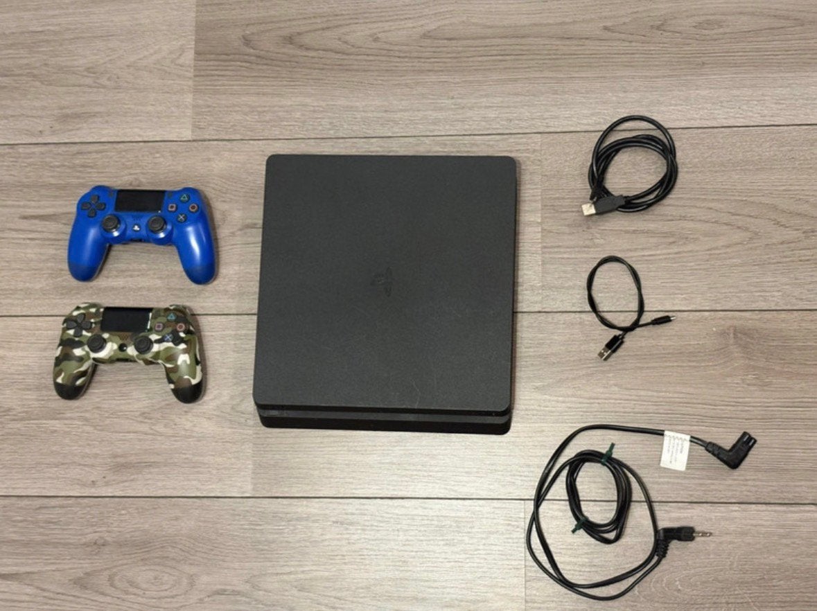 PlayStation 4 Slim + 2 Controllers, Met 2 controllers, Ophalen of Verzenden, Slim, 500 GB