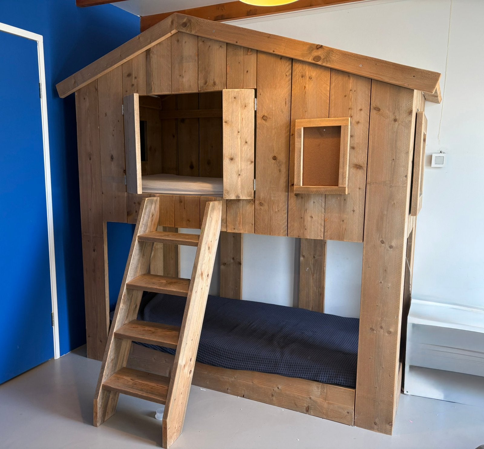 Steigerhouten kinder(stapel)bed - Dutchwood, Ophalen, Zo goed als nieuw, Hoogslaper