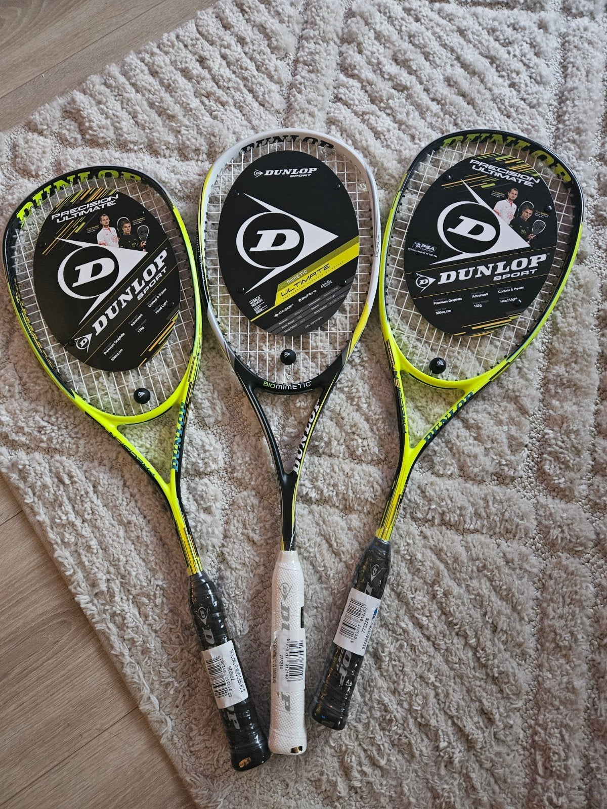 Dunlop Ultimate squash rackets (2x Precision 1x Biomimetic), Ophalen of Verzenden, Nieuw