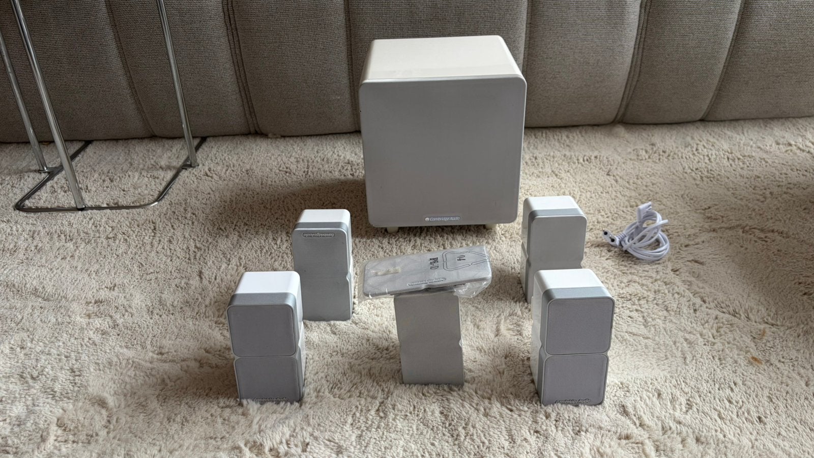 Cambridge Audio Minx (2x min22 & 3x min21+ X300 sub), wit, Gebruikt, Subwoofer, AUX-ingang, Ophalen of Verzenden