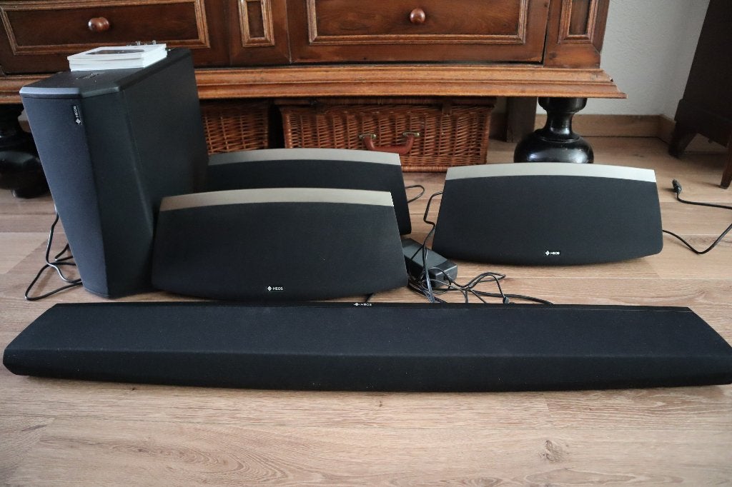 Heos Denon Bar + Subwoofer + 3x Heos 7 hs2 speakers, Overige merken, Gebruikt, Ophalen of Verzenden, Minder dan 60 watt