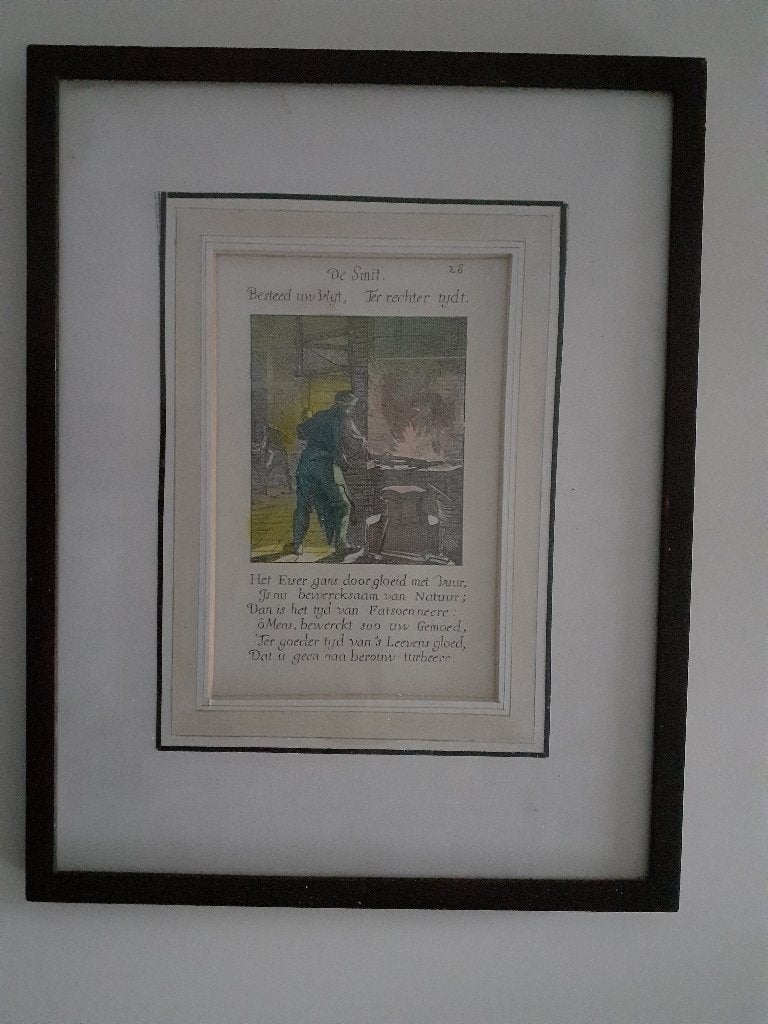 Oude gravure smit, Ophalen of Verzenden, Dagelijks leven, Gravure