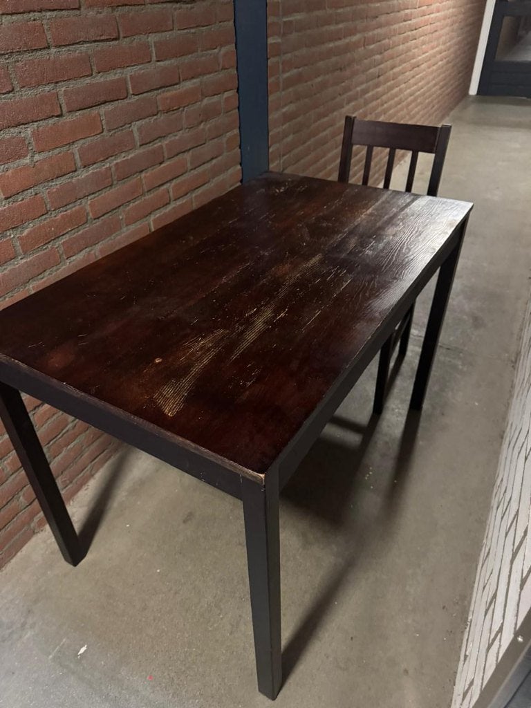 Eettafel met 6 stoelen - Dining Table with 6 Chairs, Ophalen, Gebruikt, 50 tot 100 cm, 50 tot 100 cm