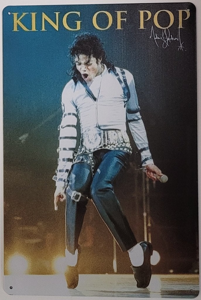 Michael Jackson King of Pop reclamebord van metaal wandbord