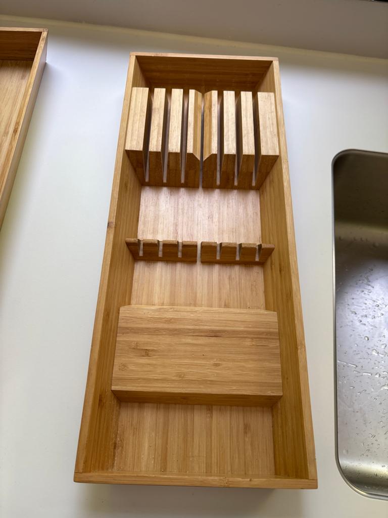 Ikea Bamboe 50 bij 20 cmbestekbak voor keuken lade, Ophalen of Verzenden, Gebruikt, Hout