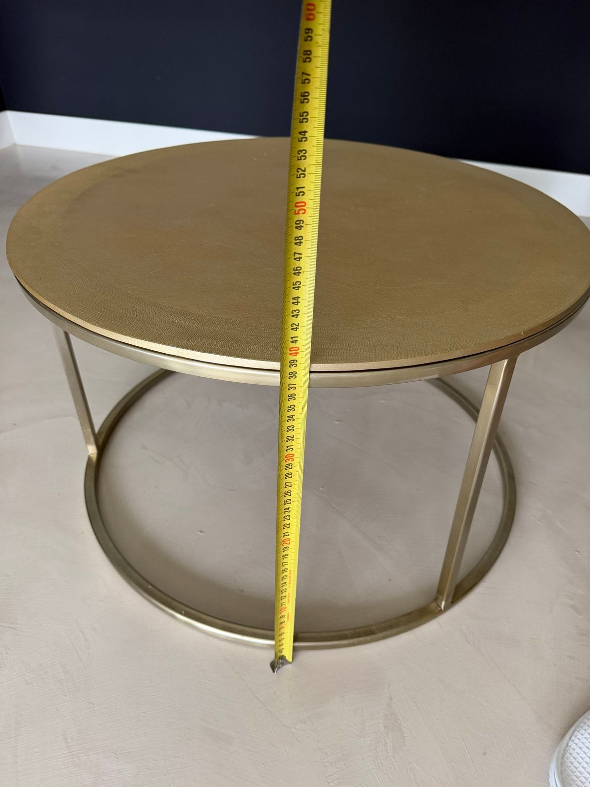 Set van 2 gouden bijzet tafels - Rond  Light & Living, Huis en Inrichting, Ophalen, Minder dan 45 cm, Metaal of Aluminium, Rond
