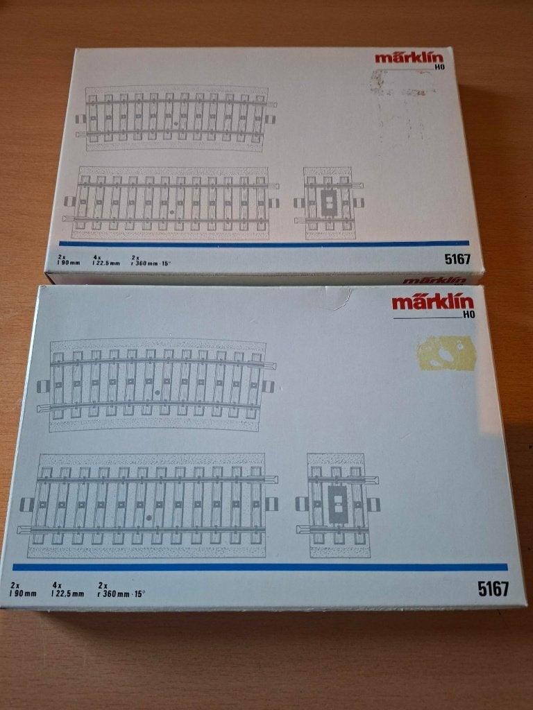 Märklin 5167 - 2 doosje M-Rail componenten, Wisselstroom, Nieuw, Rails, Ophalen of Verzenden