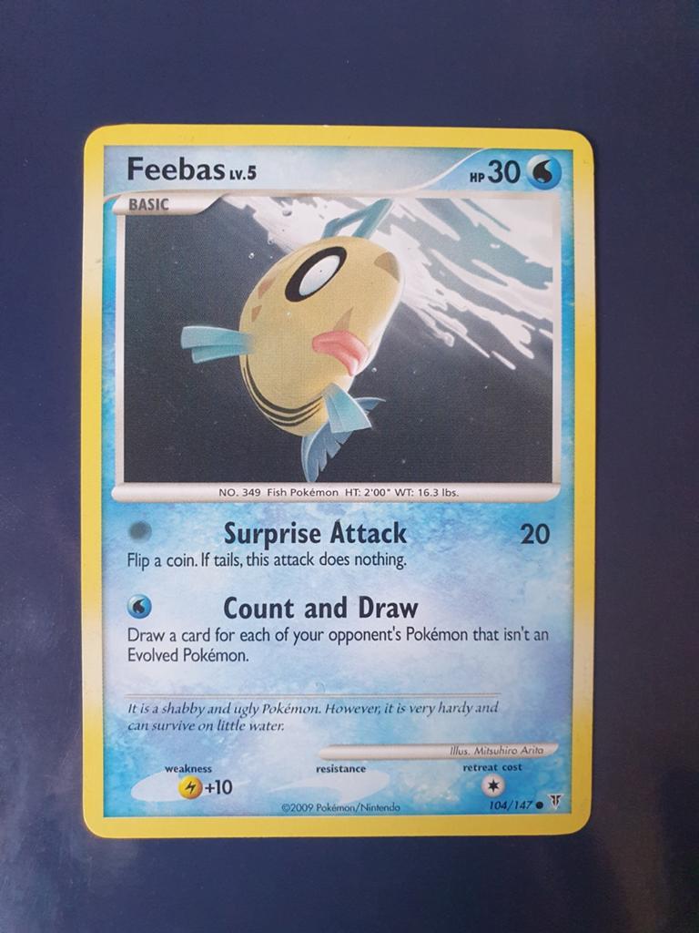Feebas LV.5 Pokémon Kaart 104/147 - Zeer Goede Staat, Hobby en Vrije tijd, Verzamelkaartspellen | Pokémon, Ophalen of Verzenden