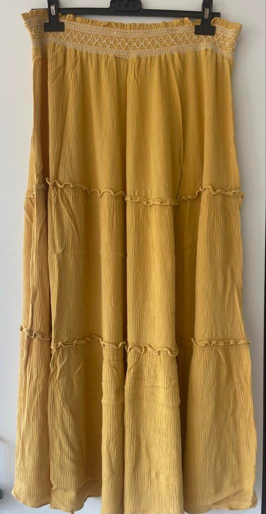 Gele maxi rok met smock detail, Geel, Maat 42/44 (L), Ophalen of Verzenden, Zo goed als nieuw