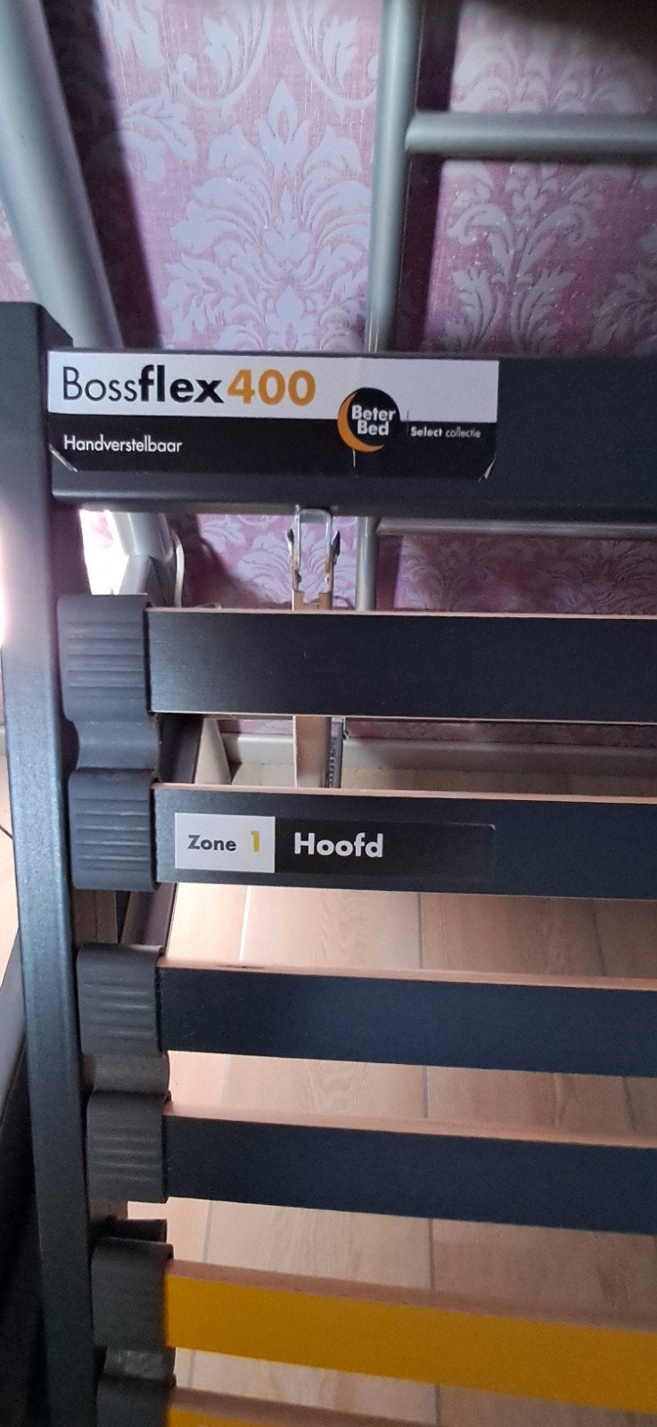 2 verstelbare lattenbodem Bossflex 400 van Beter Bed., Ophalen, 90 cm, Eenpersoons, Zo goed als nieuw